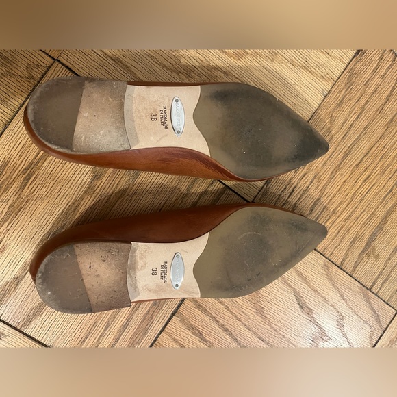 Sarah Flint Natalie Brown Leather Pointed Toe Flats 38 size 8 - Picture 9 of 12